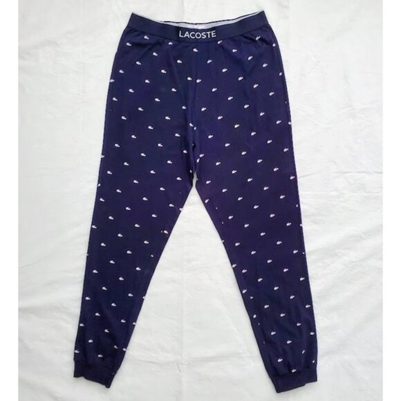 Lacoste‎ Men's Blue Crocodile Motif Pajama Lounge Sleepwear Jogger Pants Size M - Picture 2 of 8